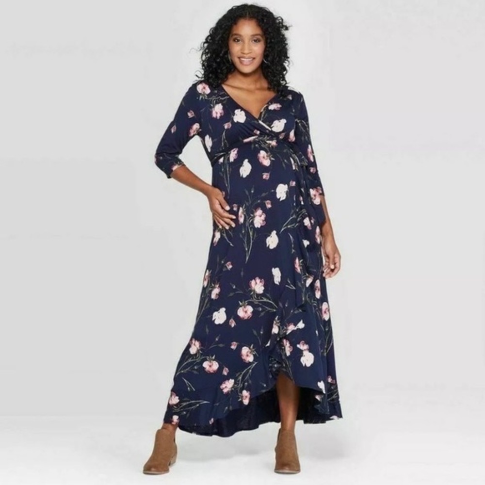Isabel Floral Maxi Maternity Dress Sz Large